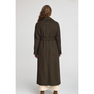 Giaccone Camila Coat marrone scuro con logo Polo Club