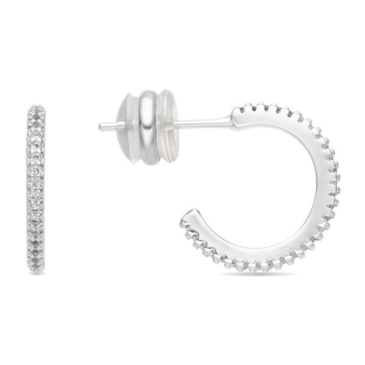 Pendientes acabado plata y Circonita Brillante