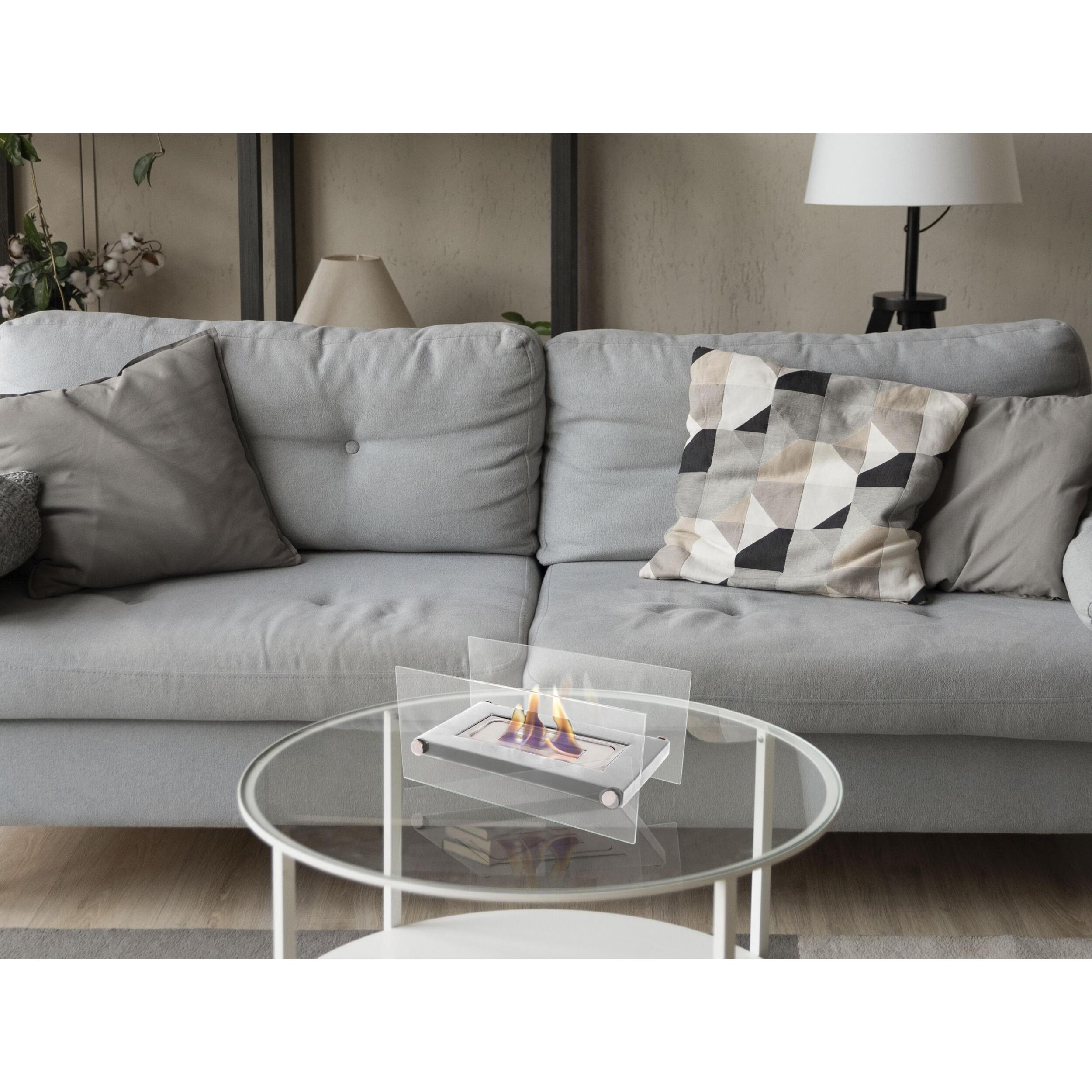 Chimenea de etanol de sobremesa en acero inox ONIROS INOX PURLINE