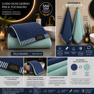 COTONE EGIZIANO Telo bagno Reverse in cotone egiziano 550 gr_Black Gold
