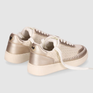 Deportivos de Tejido - Oro - Tacón: Bajo