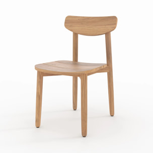 Lot de 2 chaises de jardin en bois de teck recyclé - Lufy