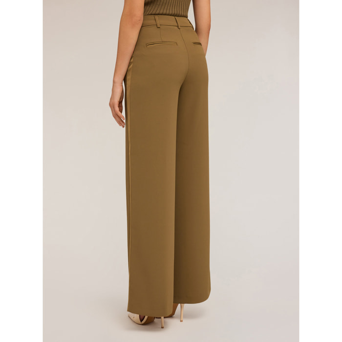 Motivi - Pantalones palazzo con banda lateral - Verde militare