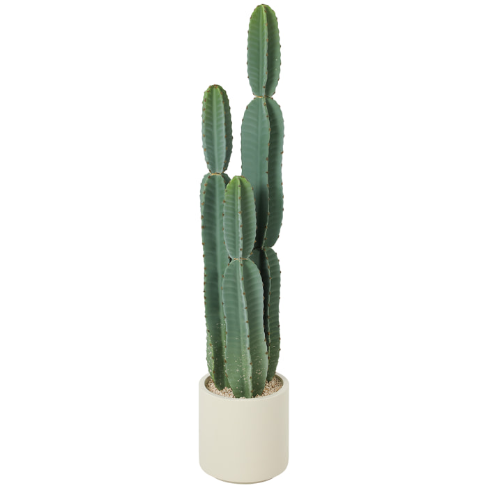 Cactus artificiel 3 pieds H. max. 111 cm pot inclus coloris crème