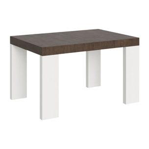 Mesa extensible 90x130/390 cm Roxell Mix tapa Nogal patas Fresno Blanco