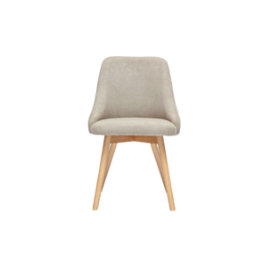 Chaises scandinaves en tissu chenille beige et bois clair (lot de 2) HASTA