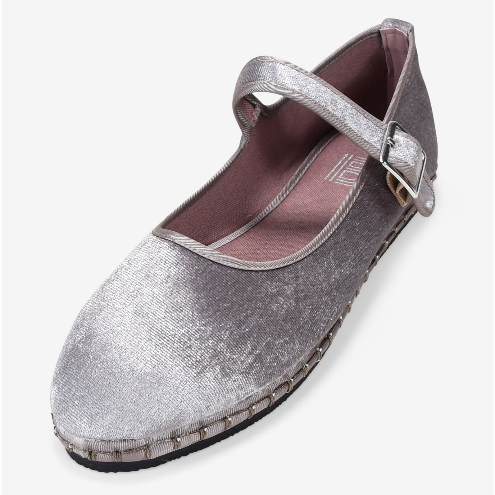 Bailarinas lila de terciopelo con hebilla