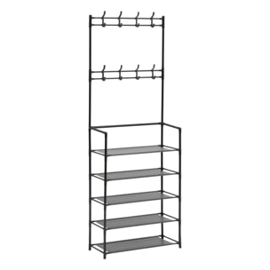 Vestiaire "Intissa" 5 étagères en acier noir H170cm