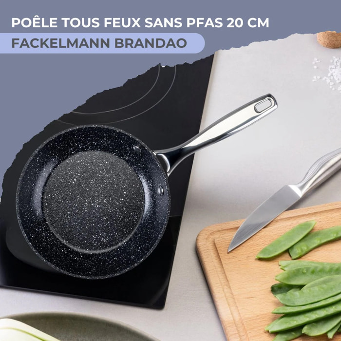 Poêle 20 cm fonte alu revêtement antiadhésif céramique sans PFAS Fackelmann