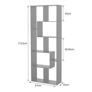 Bibliothèque 8 étagères multiformes noire JANE