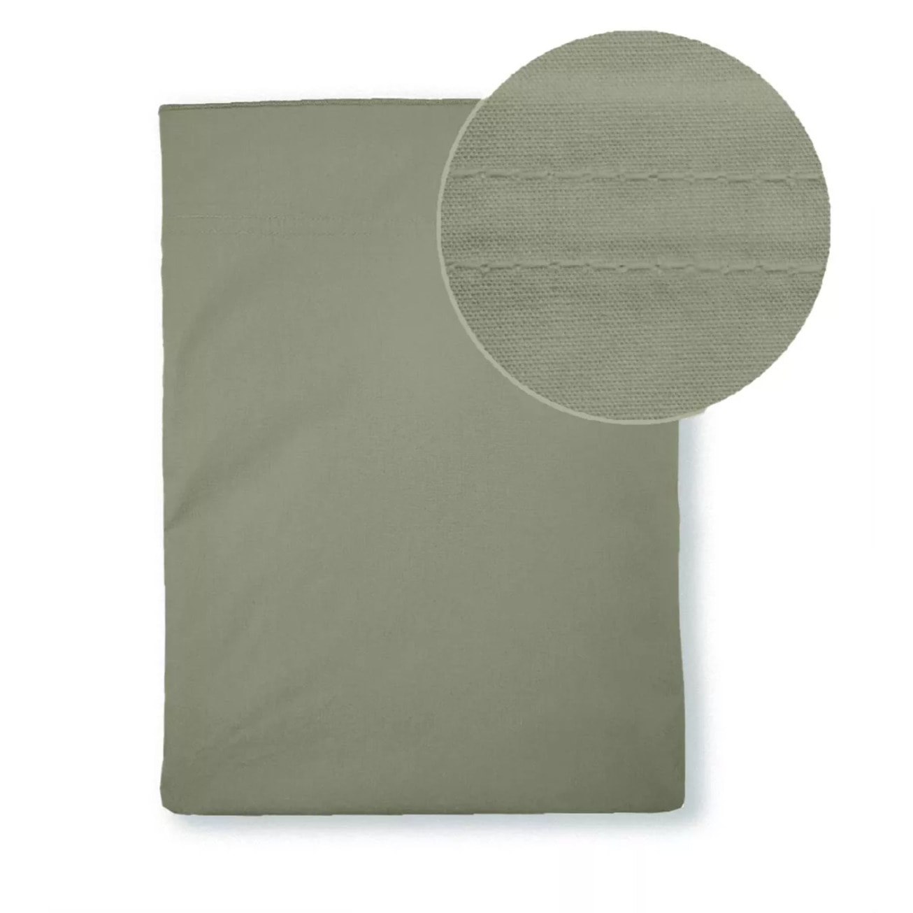 Drap plat percale de coton uni vert La percale francaise verde