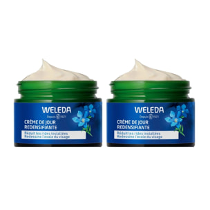 WELEDA - Duo Crème de Jour redensifiante GENTIANE BLEUE ET EDELWEISS - Soin anti-âge redensifiant pour les femmes dès 50 ans - NATRUE - 2x40 ml