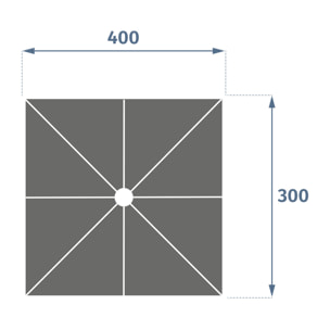 Toile de parasol "Melhia" multi-toile anthracite 4x3 m