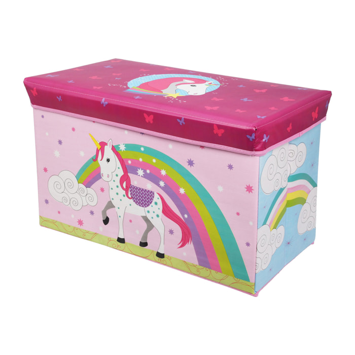 Caja de almacenamiento MDS con tela no tejida, diseño unicornio 60x30x35cm