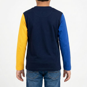 T-shirt manica lunga multicolor Polo Club St Martin Blu