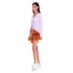 Camiseta mujer cordones Earth Tones