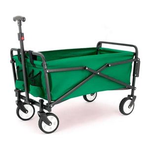 INTRECCI Carrellino Pieghevole da Spiaggia, Resistente a Raggi UV e Ruggine, Impermeabile, Peso max 60kg, con Manico Estensibile, Perfetto per Spiaggia, Pic-Nic e Campeggio, Mod. Lentini