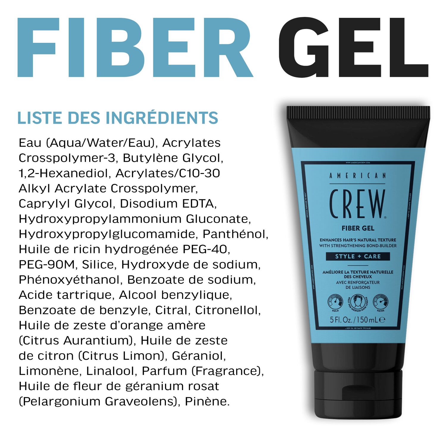 Crew Styling - Coiffant-soin hybride Fiber Gel 150ml