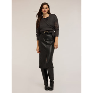 Motivi - Camiseta bimatérica - Negro