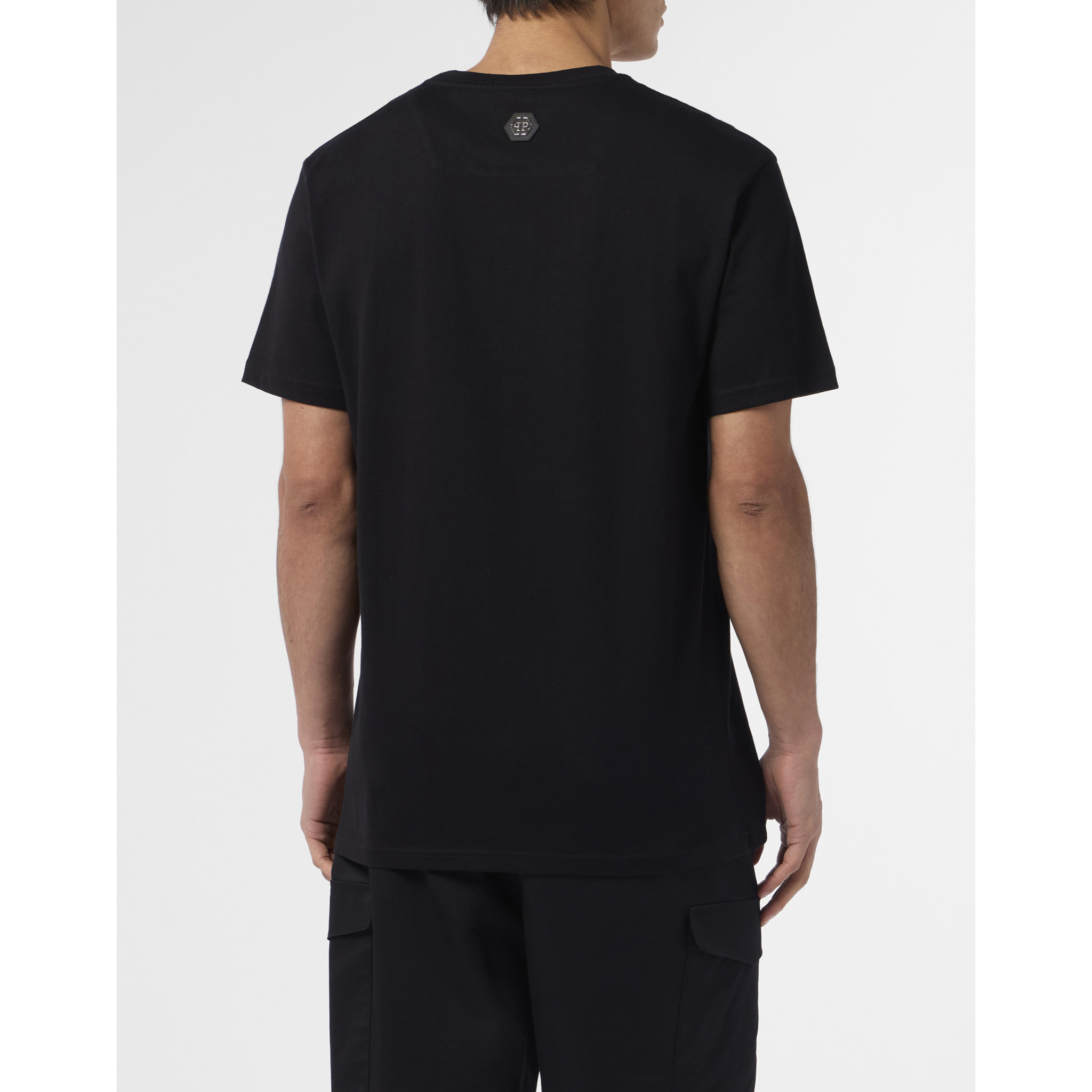 PHILIPP PLEIN Round Neck T-Shirt Skull Strass Skull Strass