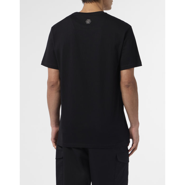 PHILIPP PLEIN Round Neck T-Shirt Skull Strass Skull Strass