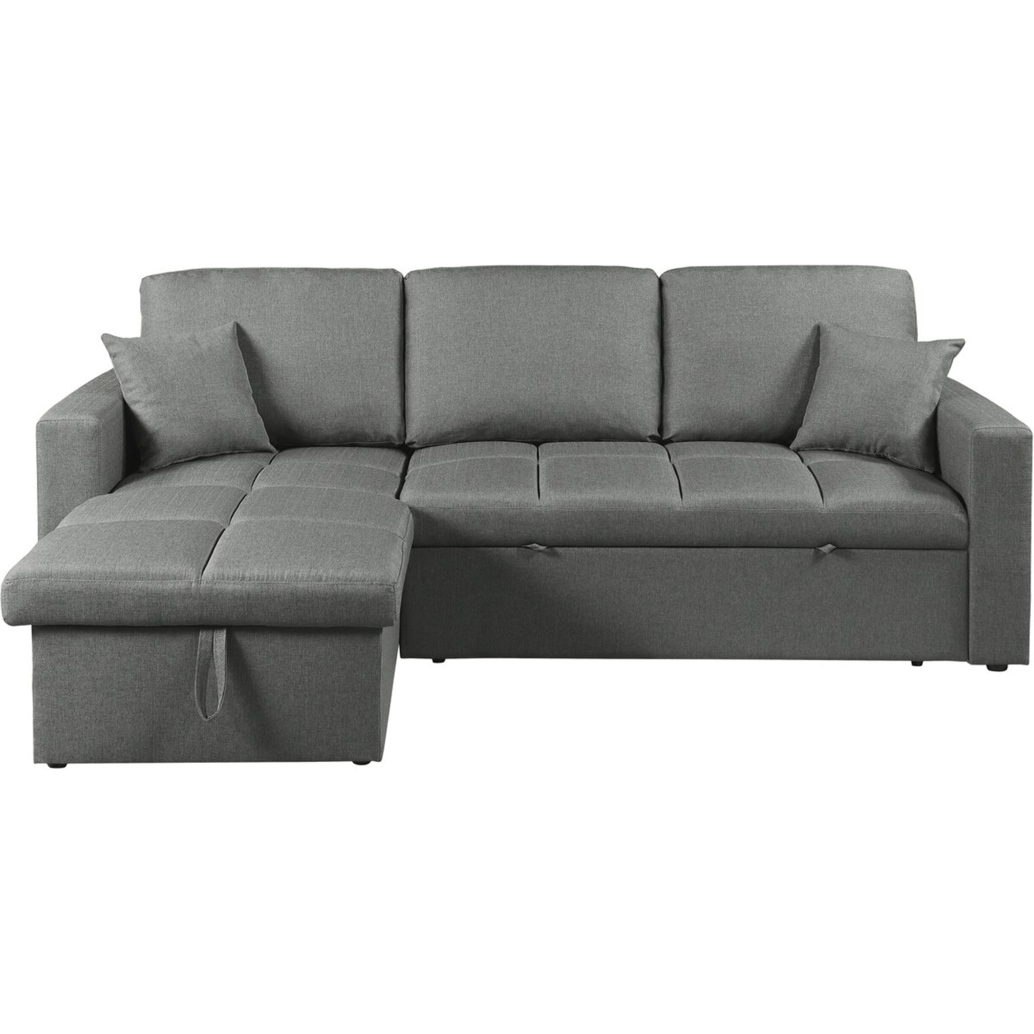 Canapé d'angle convertible/réversible style bubble "Alain" - 3 places - Gris