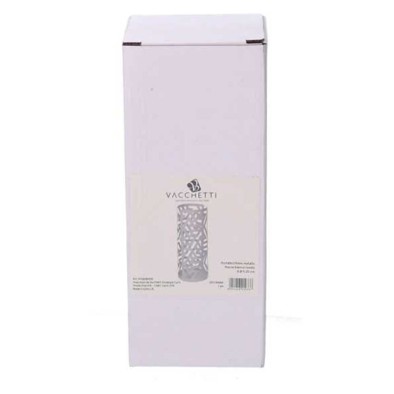 Portabicchiere in metallo frecce bianco tondo cm ø8h20