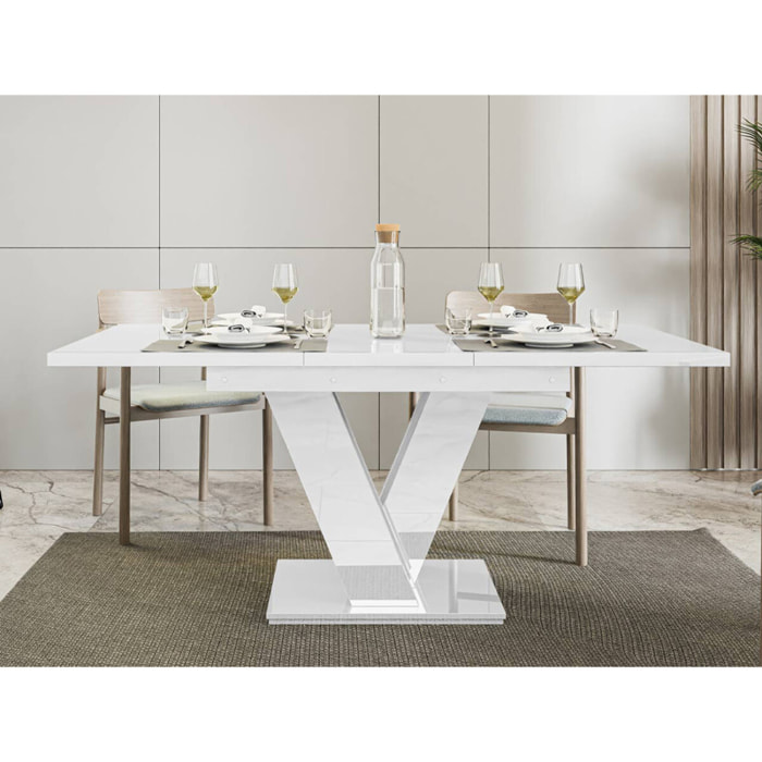 Xandriel - table à manger extensible - blanc - 4 à 6 personnes - Blanc
