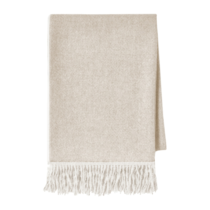 Plaid uni en alpaga, NOMADE, Latte