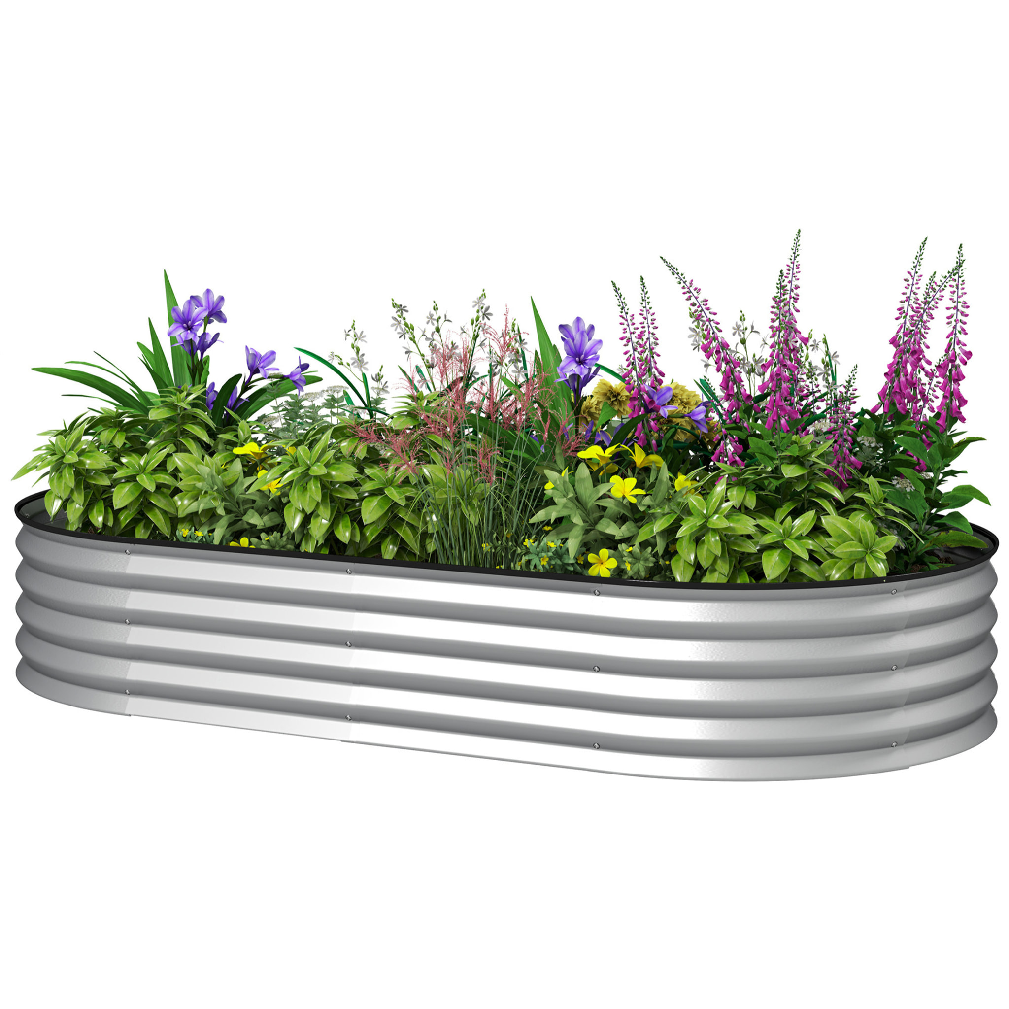 Jardinière carré potager dim. 181 x 93 x 30 cm tôle d'acier galvanisée