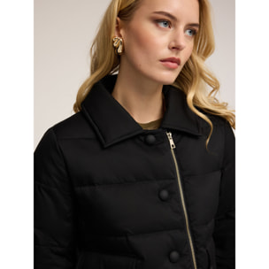 Motivi - Piumino pesante corto con collo alto - Nero