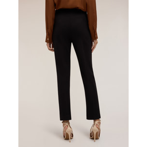 Motivi - Pantaloni regular con motivo occhielli - Nero