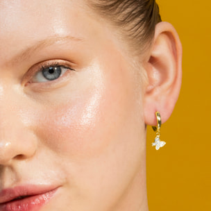 Pendientes de Circonita Brillante acabados en oro amarillo de 18k