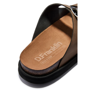 Sandalias de Hombre Cierre Hebilla Color Marrón Vibe Nobuck