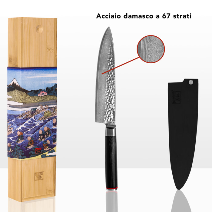 Coltello da cuoco martellato "Gyuto" | acciaio damasco | L: 20 cm