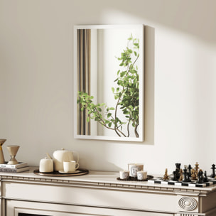Miroir mural rectangulaire dim. 40L x 60H cm cadre bois blanc