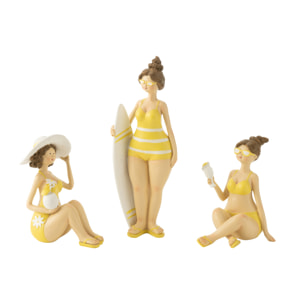 J-Line figurine Baigneuse - polyrésine - jaune - 3 pcs