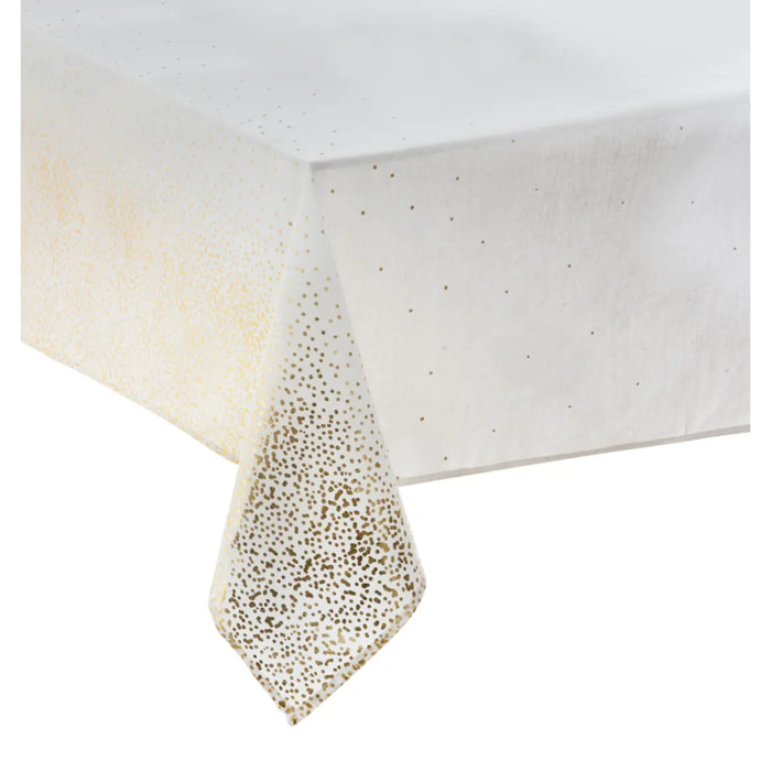 Nappe imprimée léopard 140x360cm blanc et or