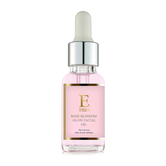 Aceite facial con brillo de pétalos de rosa