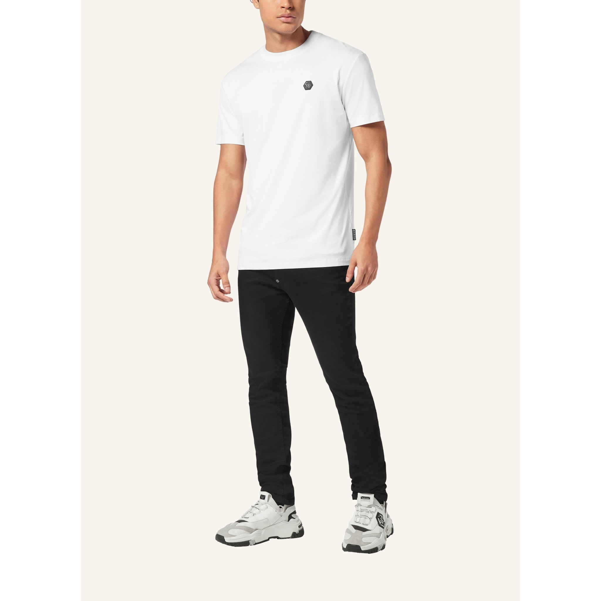 PHILIPP PLEIN Camiseta de cuello redondo y manga corta HEXAGON
