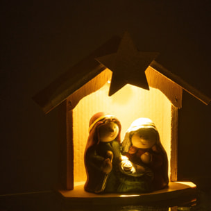 J-Line décoration crèche de Noël - porcelaine - mix - small - LED