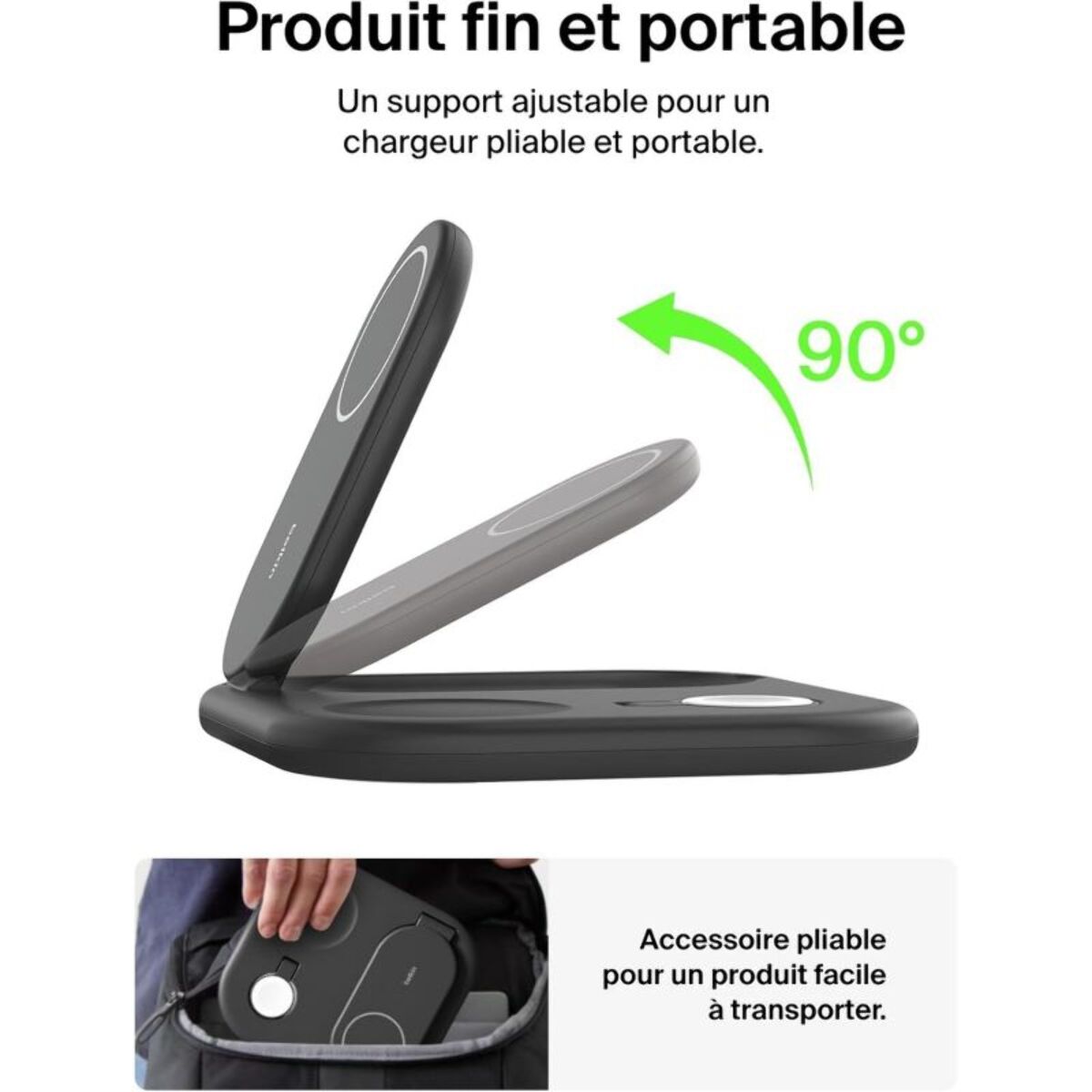 Chargeur induction BELKIN induction 15W 3en1 noir