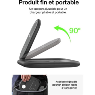 Chargeur induction BELKIN induction 15W 3en1 noir