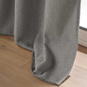 Rideau bouclette à oeillets - Gris
