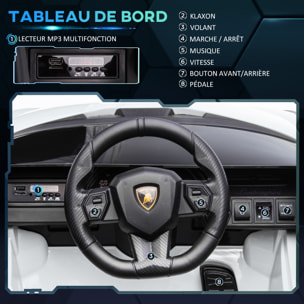 Voiture électrique enfant de sport supercar 12 V - V. max. 5 Km/h effets sonores + lumineux blanc