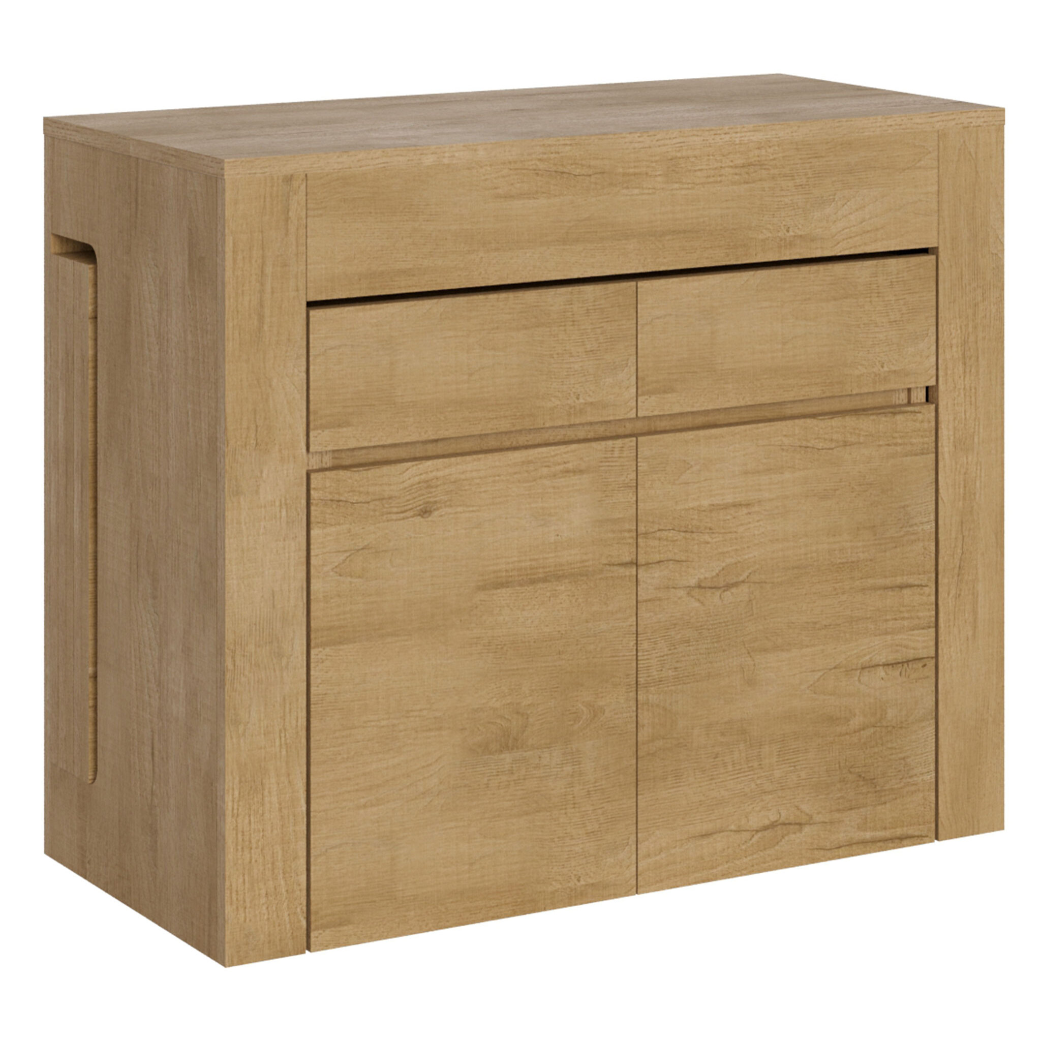 Consolle allungabile 90x42/302 cm Evolve Quercia Natura allunghe interne con panca inferiore e superiore