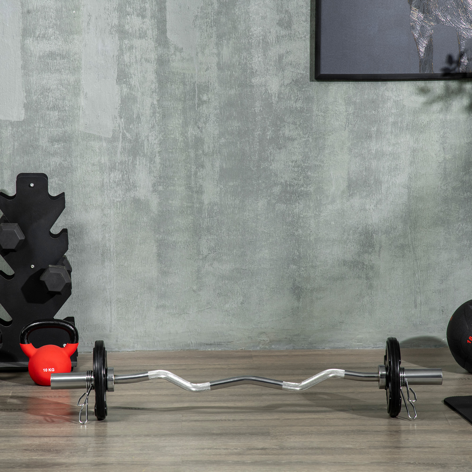 Disques de poids 2 x 5Kg - 3 poignées - trous dia.50mm - noir