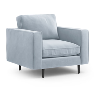 Fauteuil "Alexis" en velours bleu clair