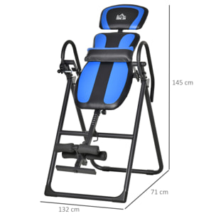 Table d'inversion pliable réglable antidérapante charge max. 110 Kg acier synthétique bleu noir