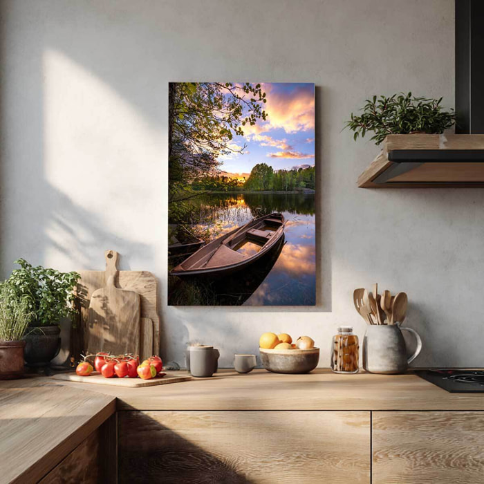 Tableau paysage Reflet dans le bateau Tableau alu Dibond